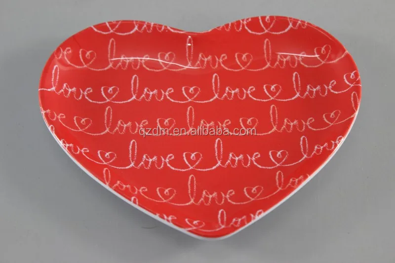 Valentine's day Melamine heart-shaped Plate