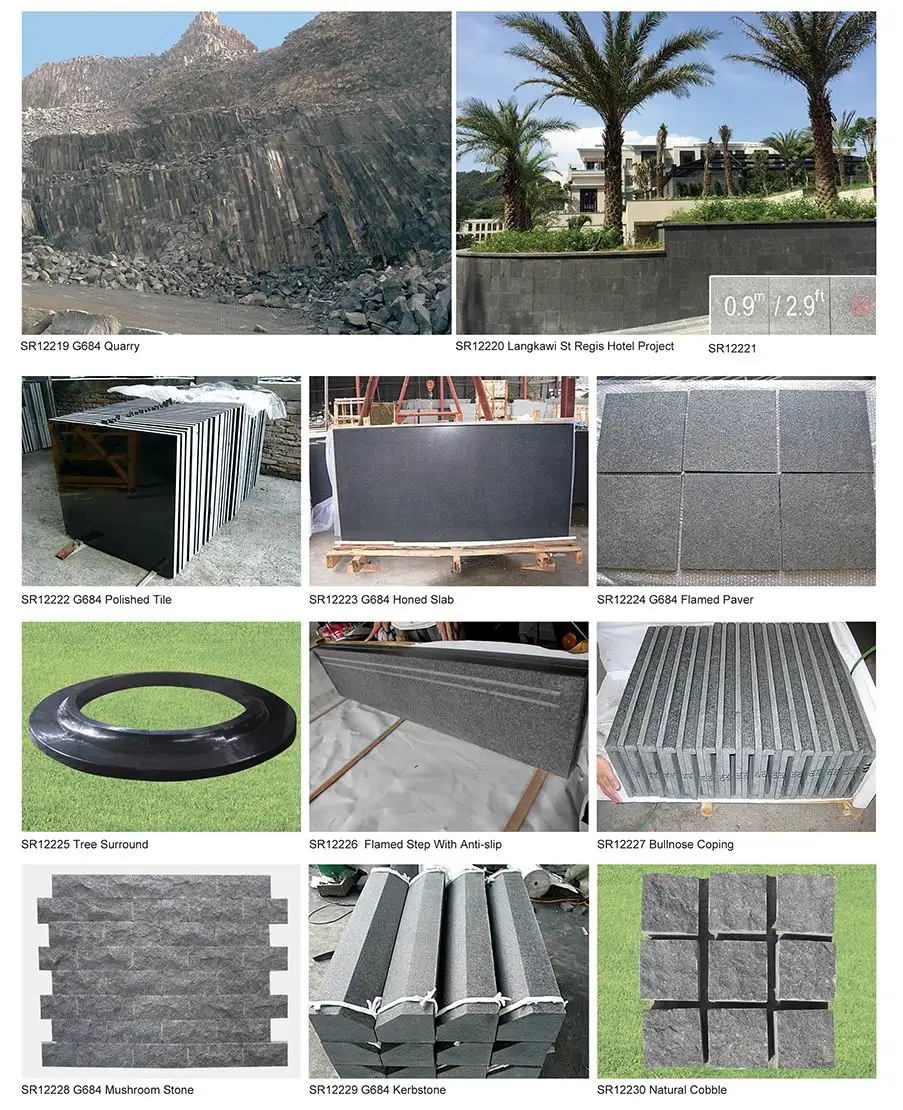 Black Basalt Lava Stone Tiles for Wall Cladding and Floor Paving