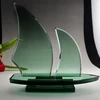 Business Gift Sailing Crystal Glass Award Trophy Office Decoration
