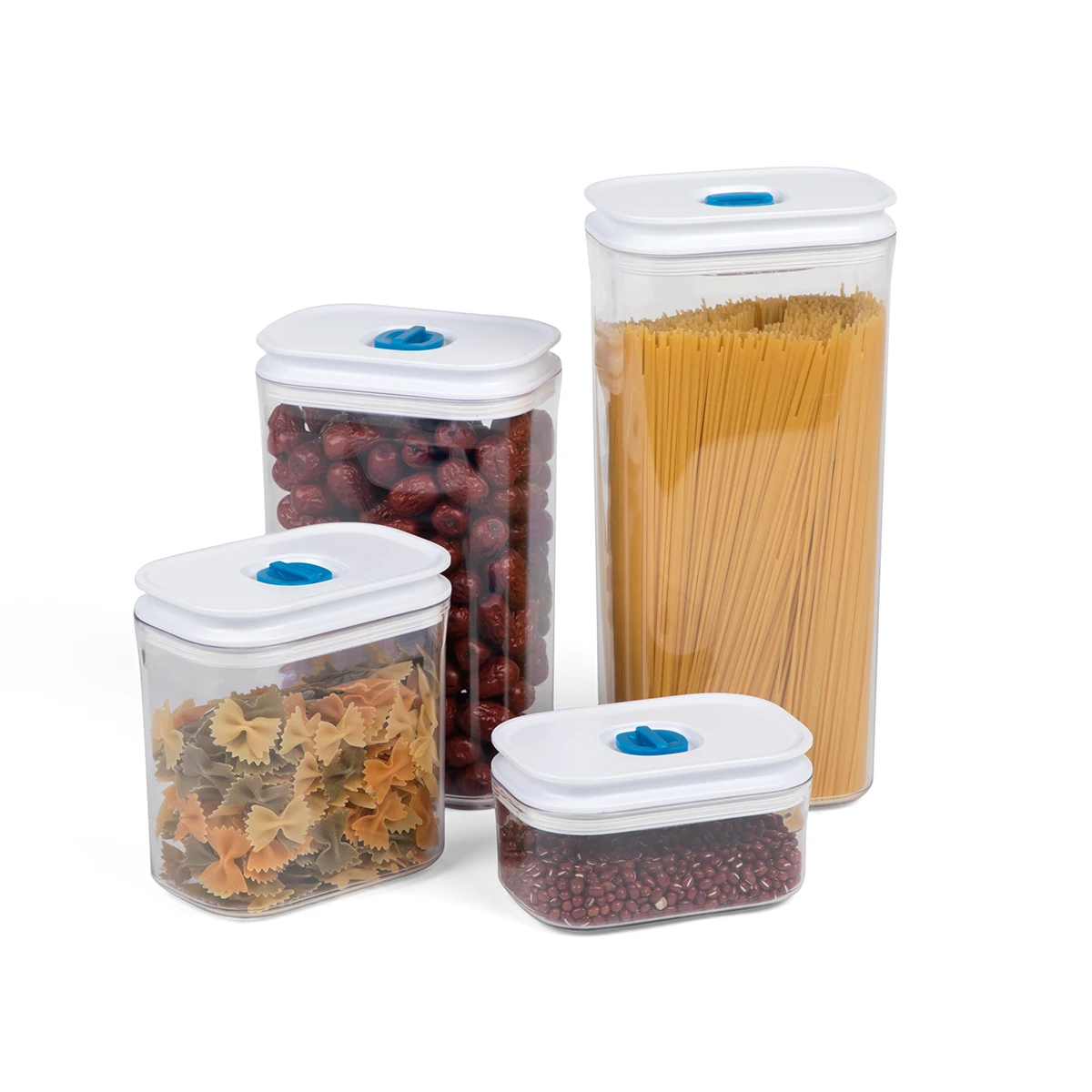 3 Pcs Plastic Kitchen Dry Food Storage Container Sets With Leakproof