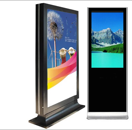 Double Side 55inch Win7 Outdoor Lcd Totem With Airconditioner Cooling ...