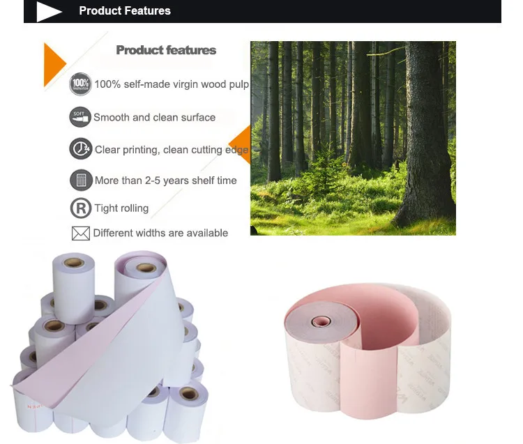 printing copy paper 100% wood pulp blank carbonless paper for dot matrix printer