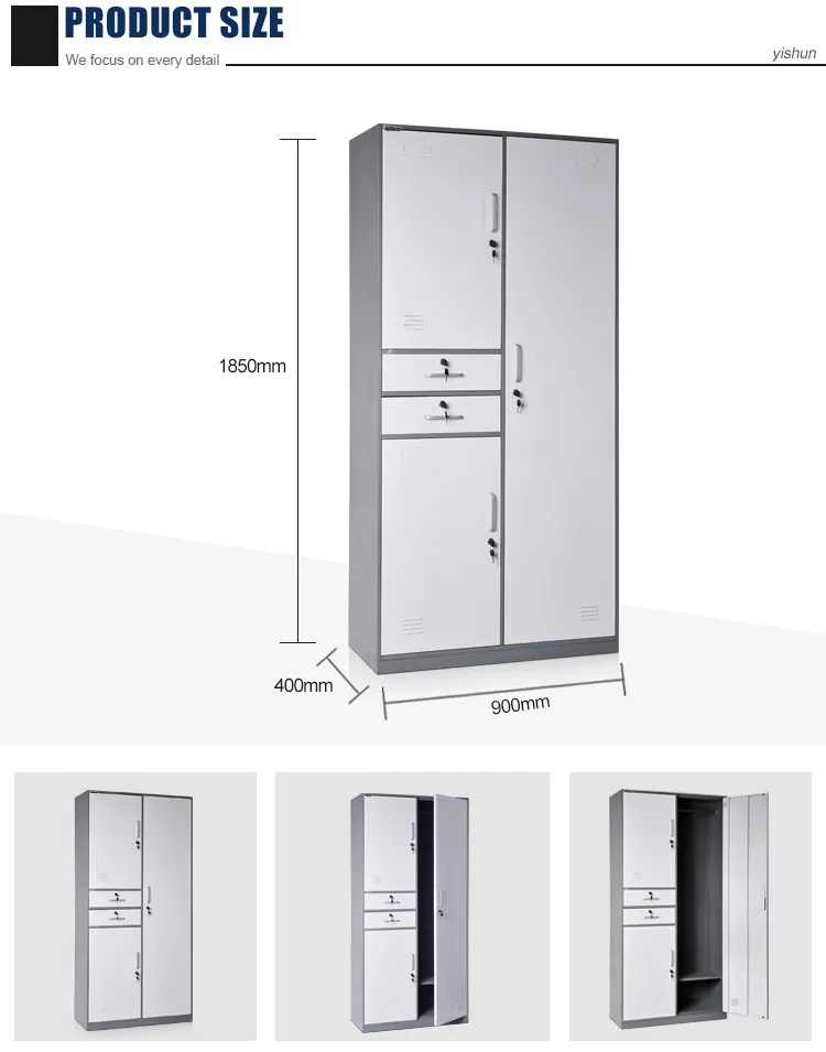 India home furniture steel clothes cabinet bedroom wardrobe storage cupboard