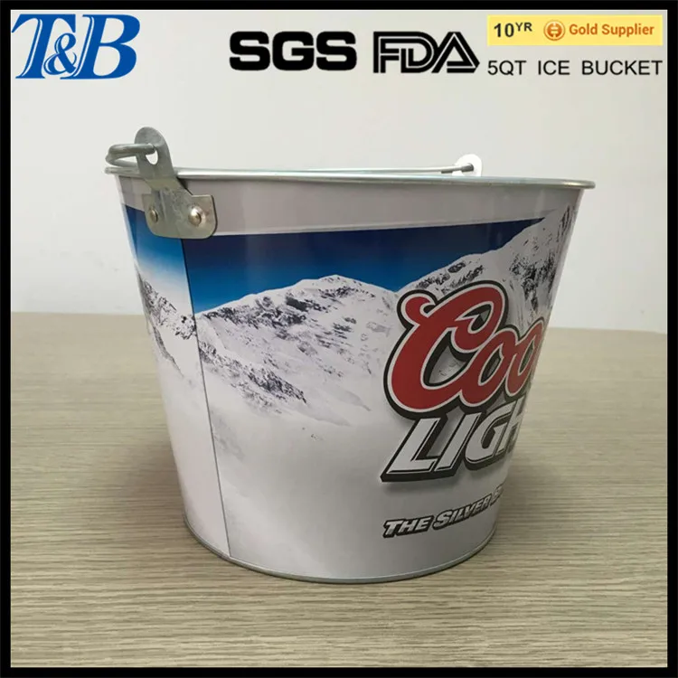 Bar Tool Ice Metal Beer Bucket With Colorful Printing Buy Logo