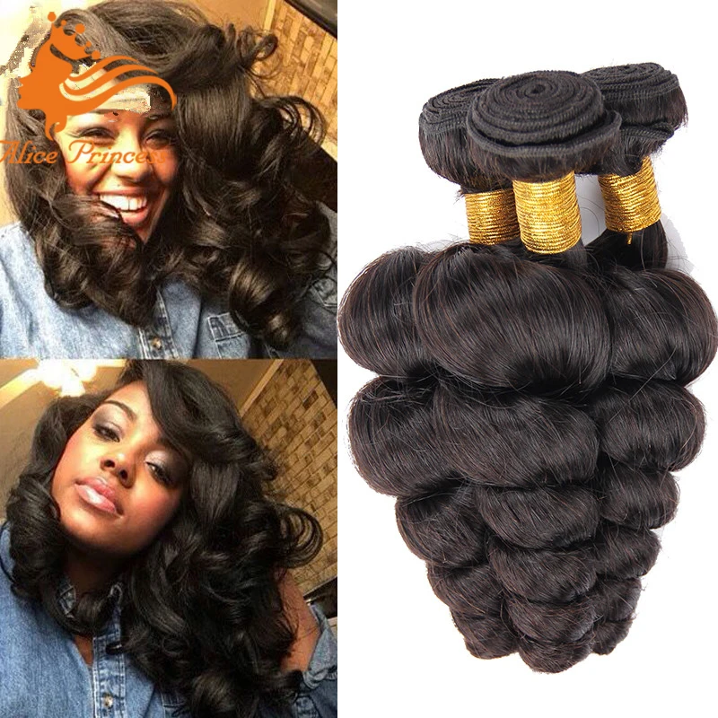 Natutal Color Loose Wave Mongolina Hair Weave With Beautiful