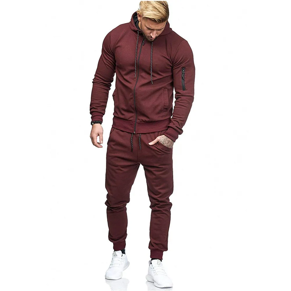 Custom Logo Winter Arm Zip Jogging Suits Long Sleeve Sport Track Suit For Men
