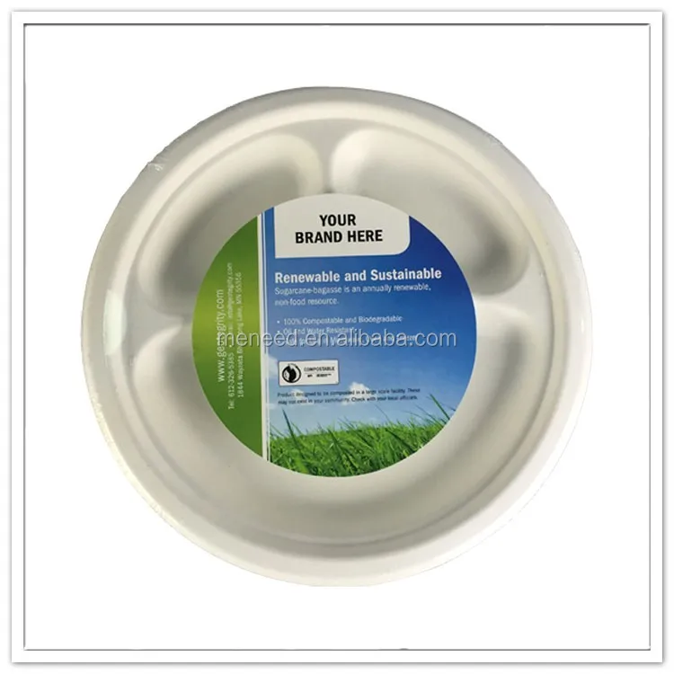 Fda Approved Food Standard Cheap High Quality 3 Compartments Round