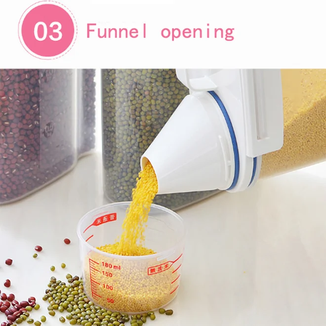 Wholesale plastic Food storage BPA FREE airtight rice container boxes bin for cereal