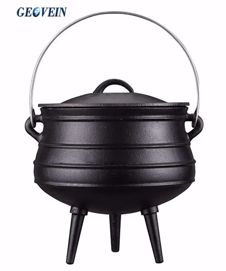 Hot Sale Black Cast Iron Potjie No. 4 Round Pot/cast Iron Cauldron For ...