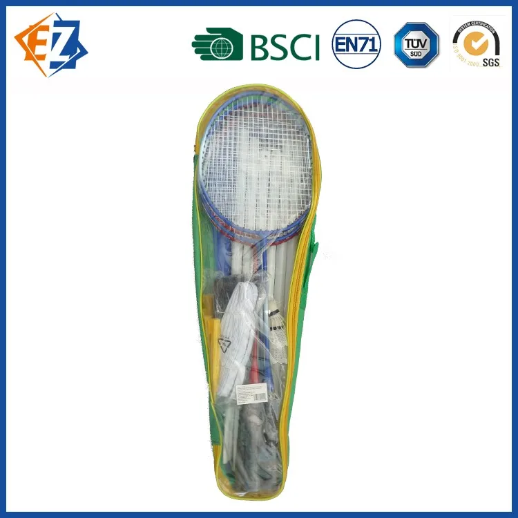 Cheap 4 Person Badminton Racket With Shuttlecock And Metal Frame Tube