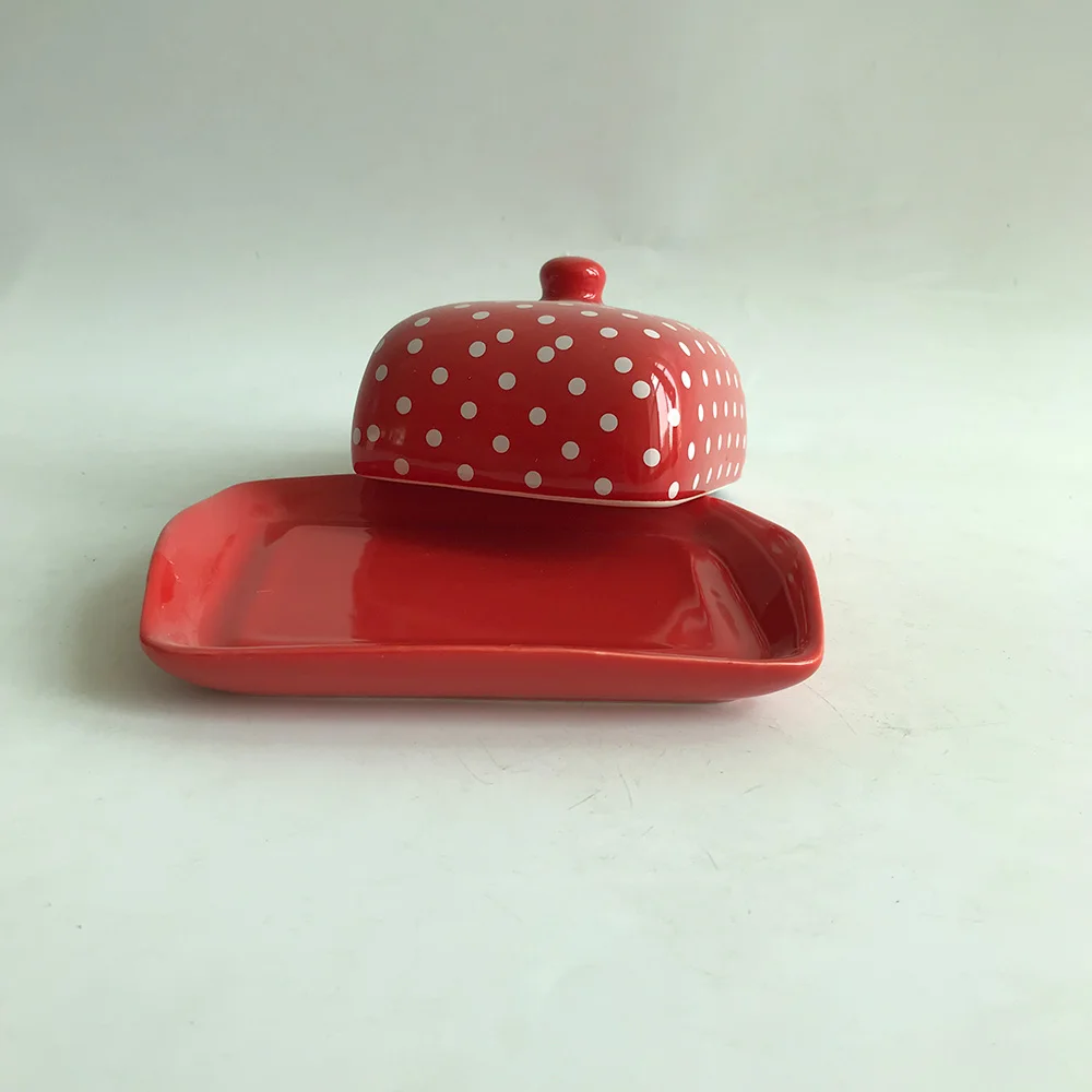 Colorful Glazed Ceramic Butter Dish With Lid Buy Ceramic Butter Dish