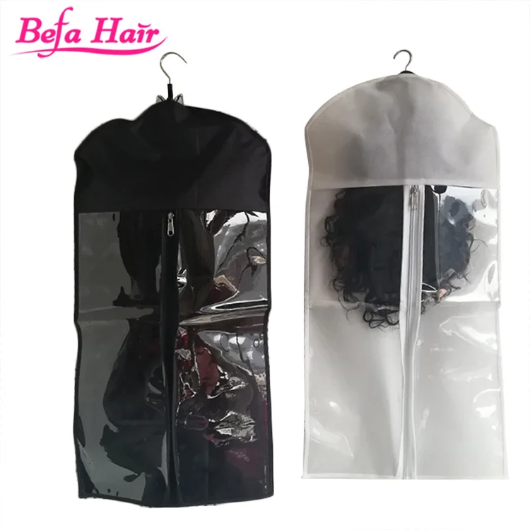 Customs Color Non Woven Clear Pvc Plastic Hair Extension Packaging Bag