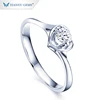 Tianyu 14k/18k white gold ring 0.5ct round heart&arrow colorless moissanite solitaire engagement lady ring