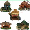 Aquarium ornament thatched cottage resin crafts simulation pet room fish tank landscaping dodge tree cave house