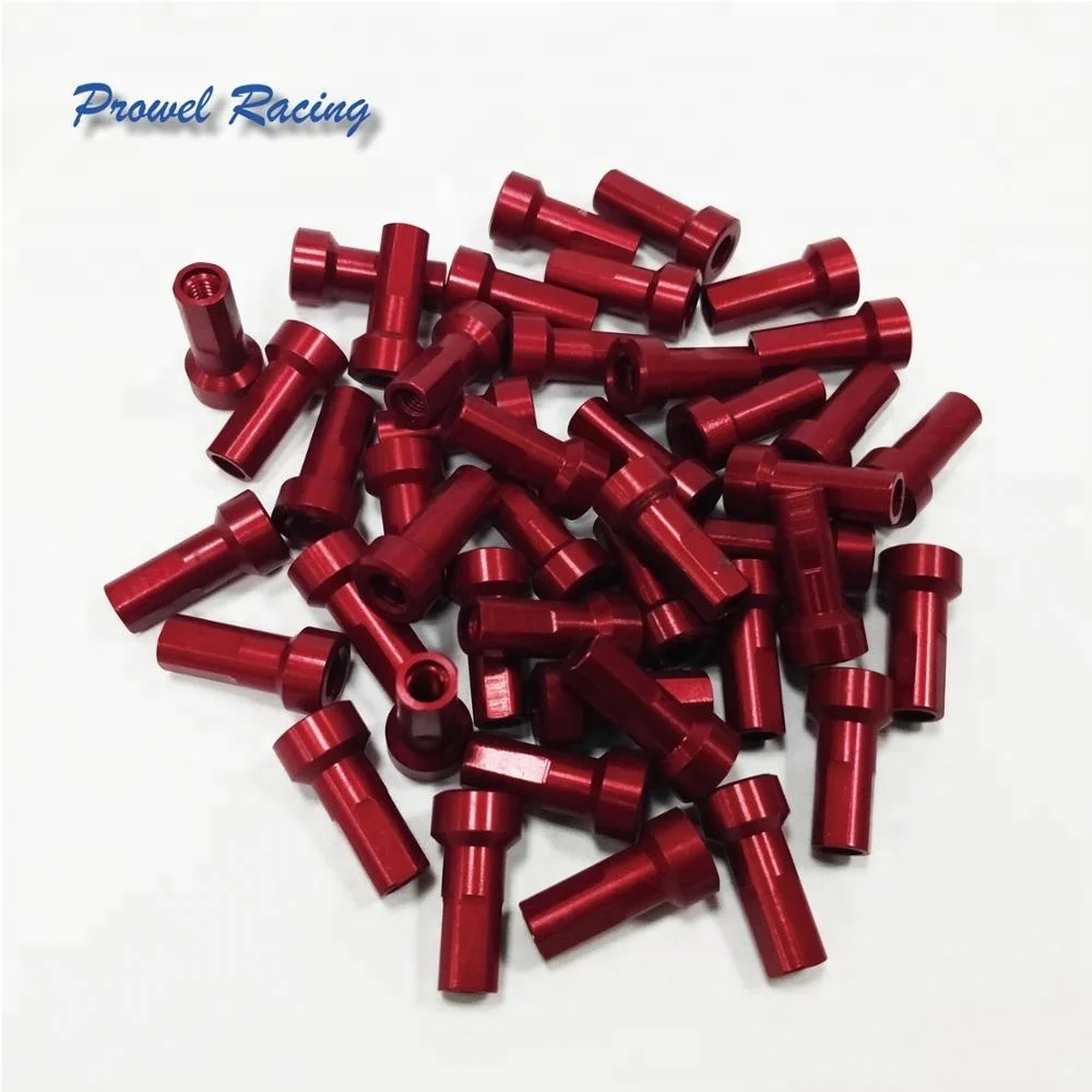 Motorcycle Stainless Steel Spokes And Red Color Alloy Nipples 8g 9g 10g
