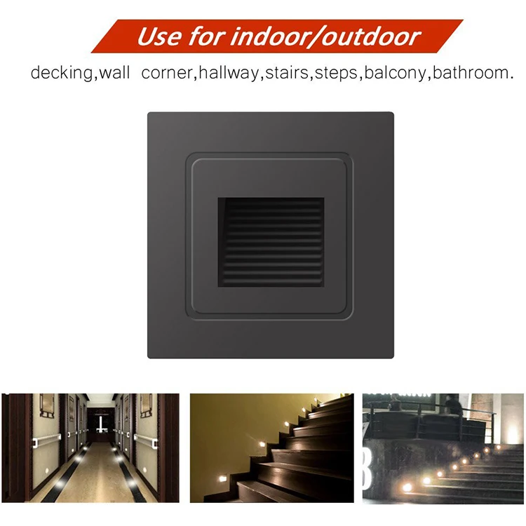 2W Wall Recessed Decoration Pathway Square LED stair step Light