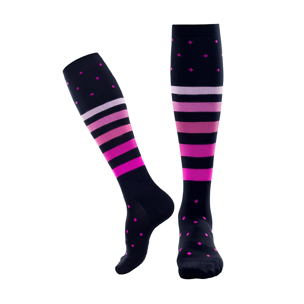 Amazon'S Plantar Fascia Riding Compression Stripe Knee High Sport Socks For Woman