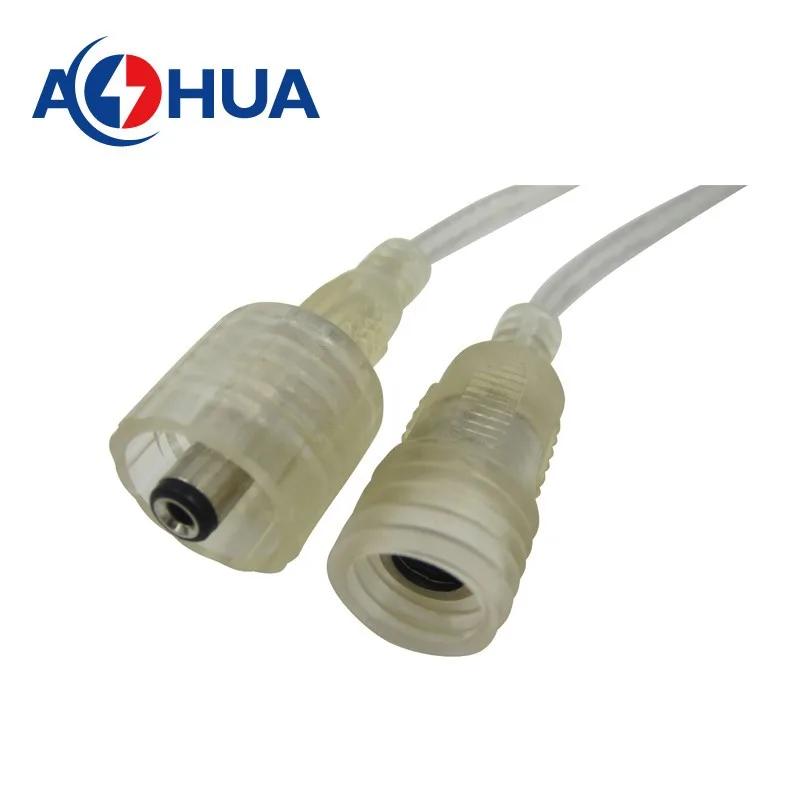 2*0.5mm² 2Pin Transparent Waterproof Male Female Connector Plug Cable AC/DC 