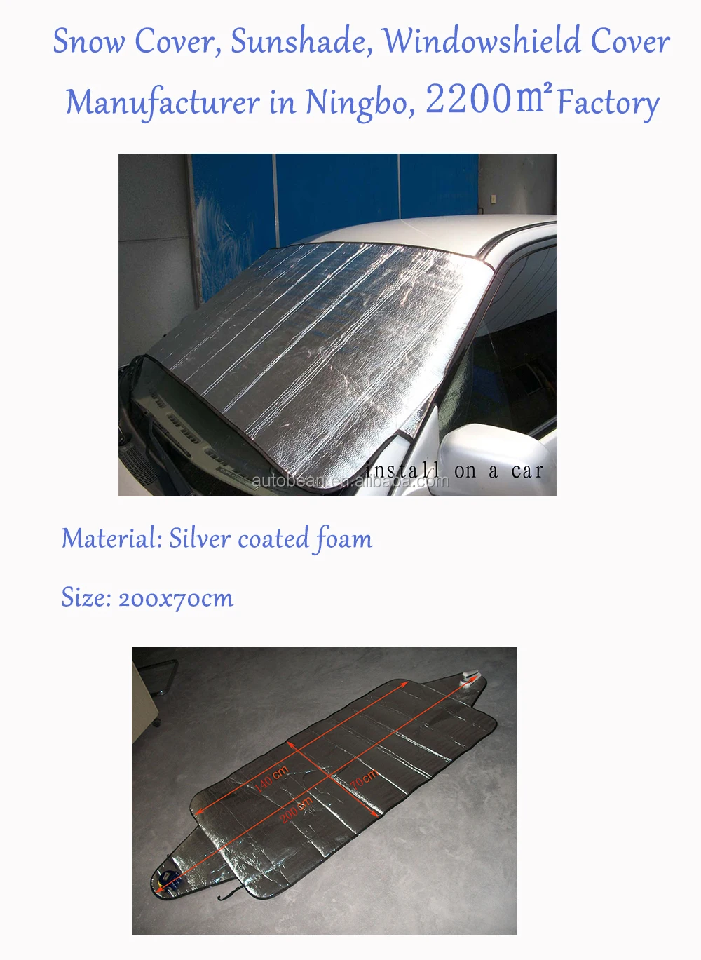 Reflective Sun Shade Material Waterproof Collapsible Car Cover Sun