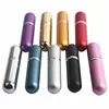 Mini 6ml Bullet shaped refillable aluminum perfume glass spray bottle with atomizer for travel