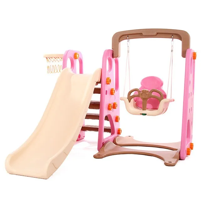 pink swing and slide set
