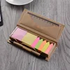 creative hot sale recycled gift kraft paper color ball pen set sticky note for school & office