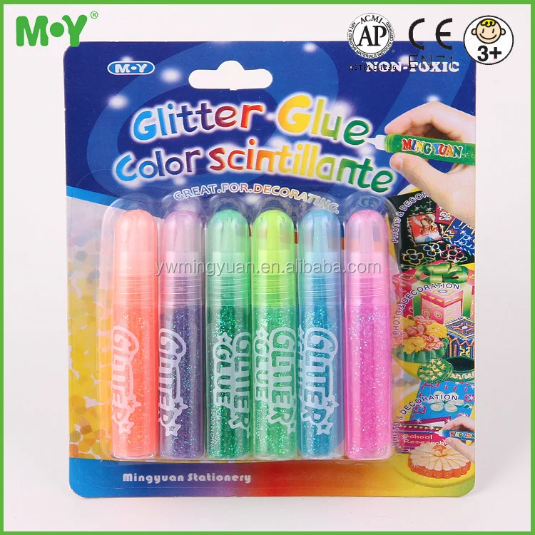 rainbow washable glitter glue adhesive pen