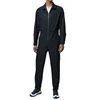 Navy High Collar Zip Front Fashion Jumpsuit For Men