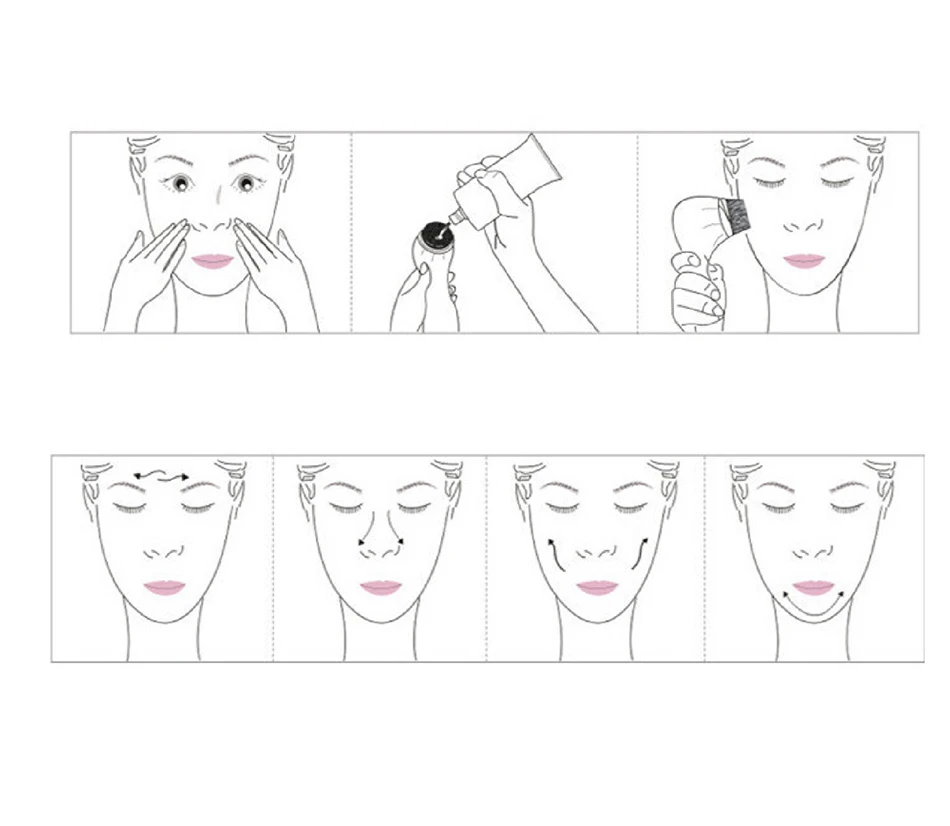 Facial Cleanser Machine Cleaning Skin Care Spin Brushes Vibrator Massager Replaceable Head Brush Beautiful Relief Massager