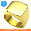 gold solid Stainless Steel square Signet Ring jewellery Customized Engraving