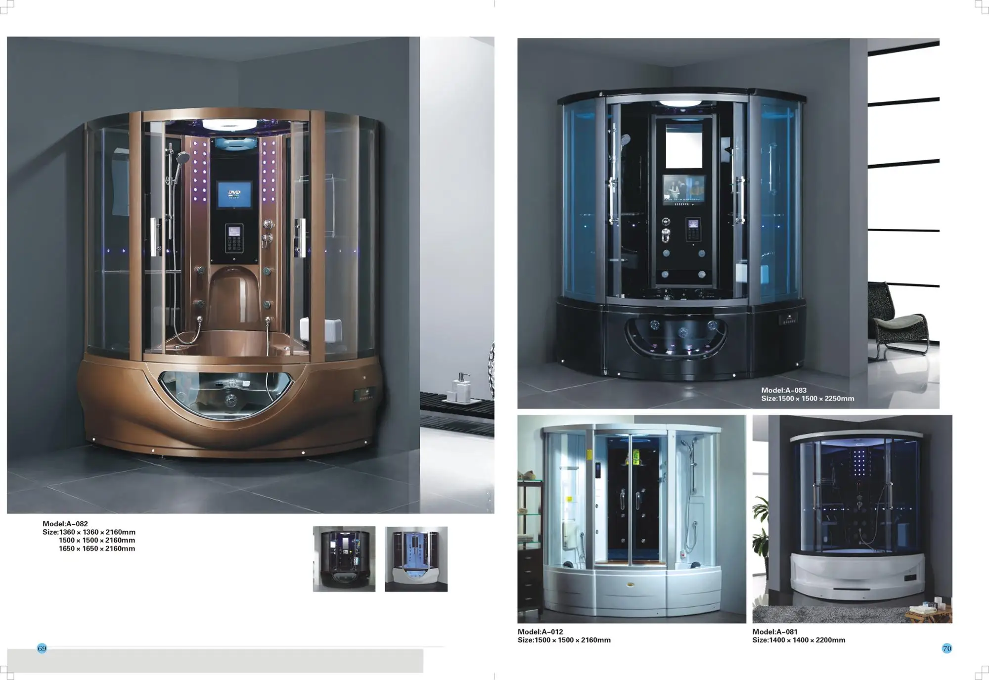 Bathroom sanitary equipment modern steam shower room with bathtub