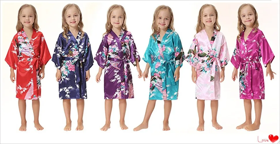Flower Girl Satin Robe Junior Bridesmaid Satin Robe,Kids Silk Kimono Pajamas Buy Flower Girl