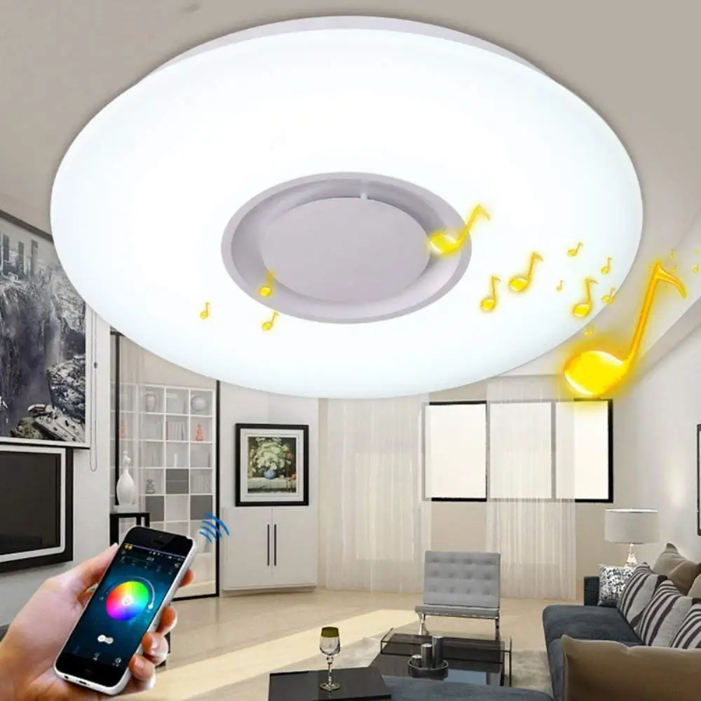 Bluetooth Speaker Led Light Home Ceiling Lamp 24w Rgb Led Light Fixture