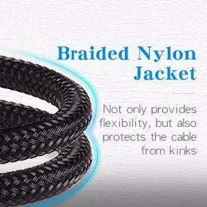 6 feet 5m hdmi cord 3d 4k18gbps with ethernet hdmi braided cable - ANKUX.COM