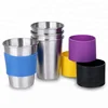China Supplier 16oz Beer Cup with Silicone Sleeve Single walled Coffee Mug