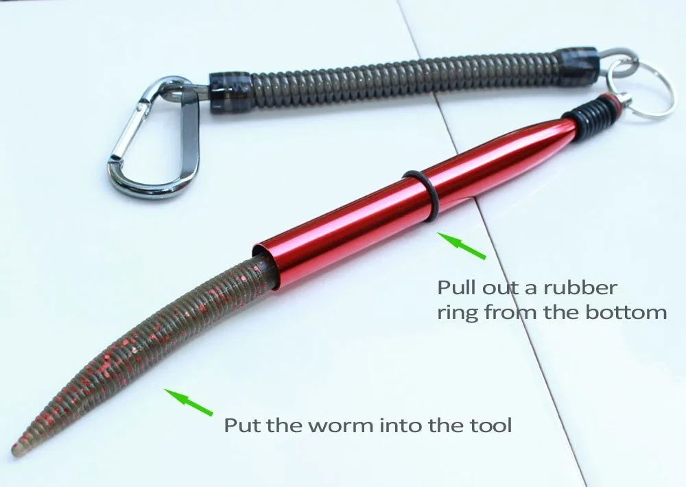 Wacky Rig Worms Tools w/ 10pcs O-Rings for 3 4 5'' 6'' 7'' 8''Senkos Stick Baits