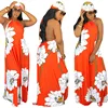 Lifu Wholesale Clothing Summer 2019 Dress Sexy Maxi Dresses Boho Floral Print Sleeveless Halter Women Plus Size Dress