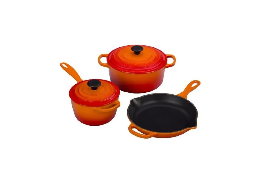 3 Pieces Enameled Cast Iron Parini Cookware Set Buy 3 Pieces Enameled