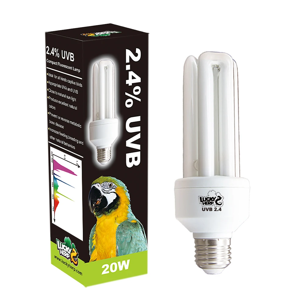 Bird UV Lamp Full Spectrum Light Bulbs 2.4 UVB bird for Parrots, Plants, Animals