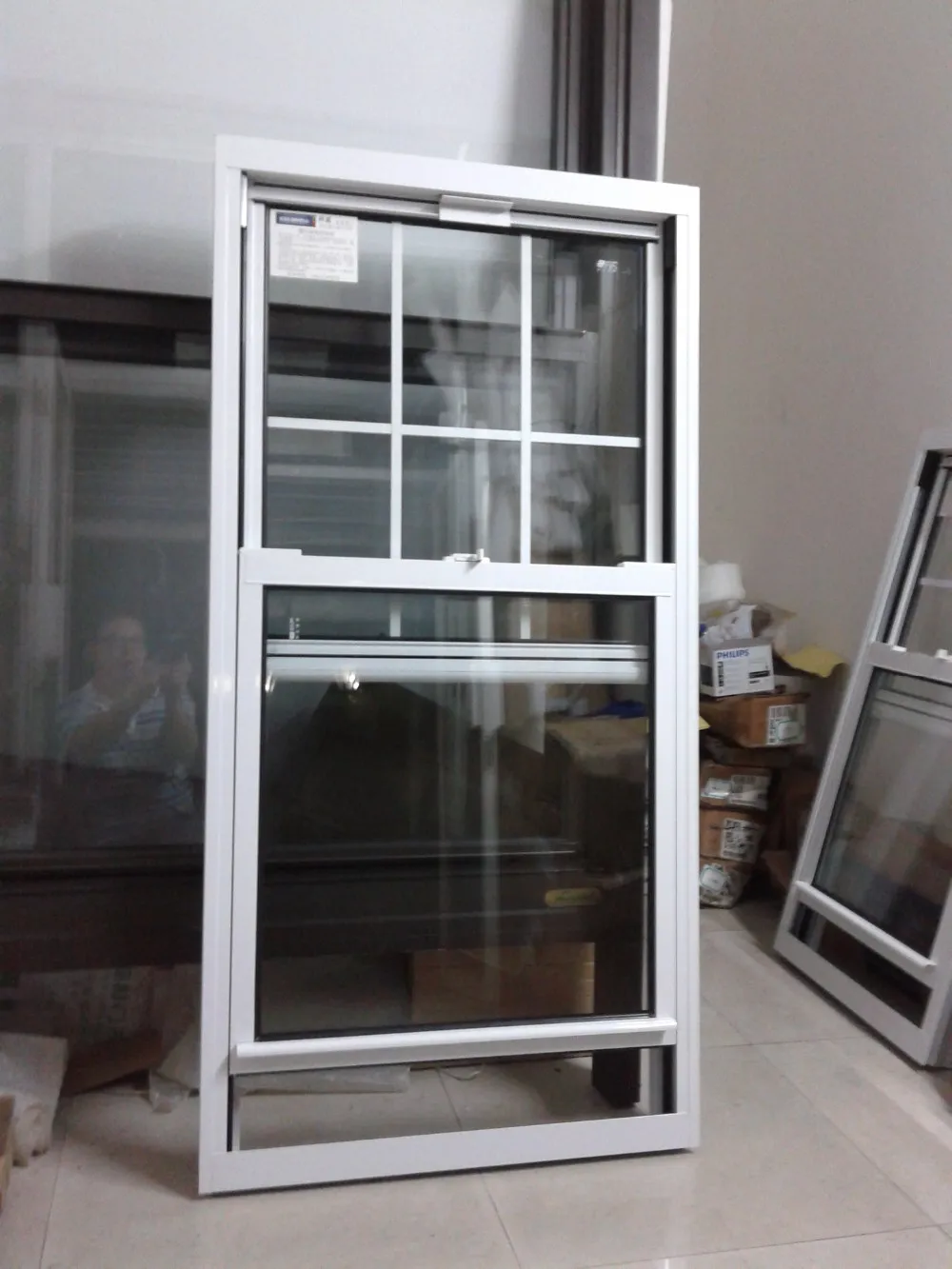 Easy clean aluminium frame up down vertical sliding glass window