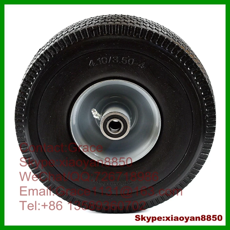 10 Inch 4.10/3.50-4 Solid Pu Wheel For Golf Car Lawn Car Hand Trucks ...