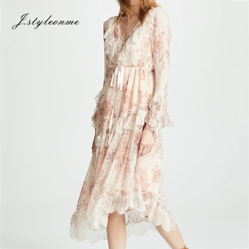 vestido midi chiffon