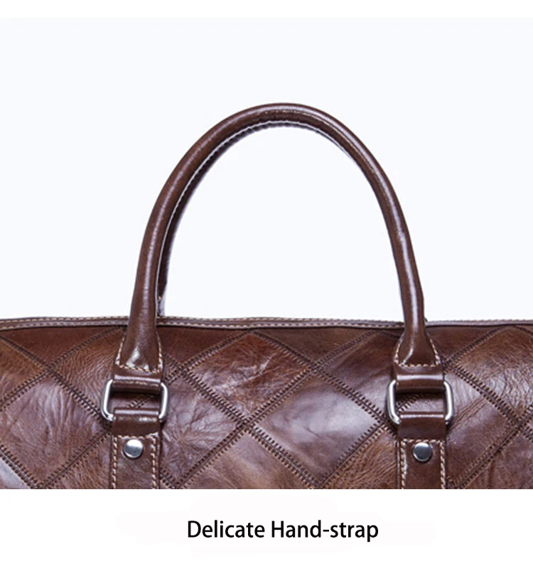 Wholesale Plaid Pattern Genuine Leather Designer Handbags Single Shoulder Bag Travel Accessories Duffle Bag