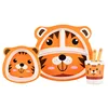 Baby New Products Kitchen Accessories Safe Material Quality Chinese Products Animals Bear Tiger Frog Kid Tableware 5 Sets