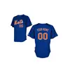 Polyester Dri Fit blue Men Custom Baseball Jersey