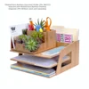Mobile Vision Office Desktop Bamboo Organizer for Files, Paper Tray, Letter Sorter, Document Holder