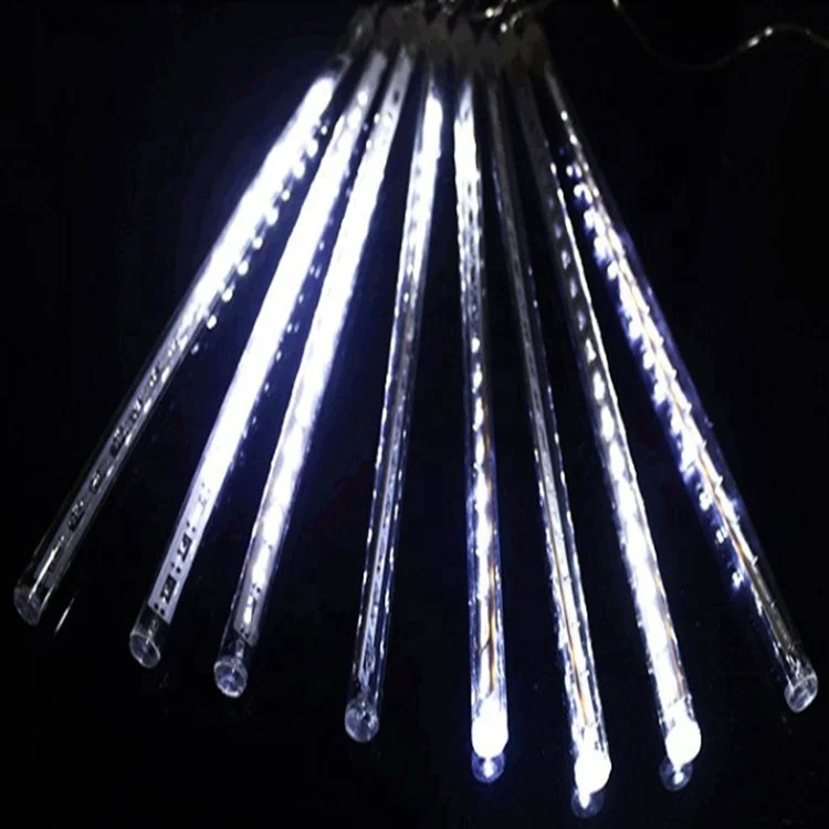 Falling Rain Lights Meteor Shower Light 30cm 8 Tube 192 LEDs Icicle String Lights for Christmas Tree Decor Holiday Party