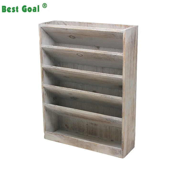 Vintage Rustic Wooden 5 Slot Office Desk Or Wall Mounted Hanging Vintage Rustic Wooden 5 Slot Office