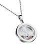 New Arrival Lucky Zircon Filled Pendant Stainless Steel Silver Virgin Mary Necklace Round Pendant For Woman