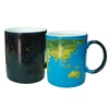 World Map Design Magic Cup Business Gift Heat Sensitive Ceramic Mug
